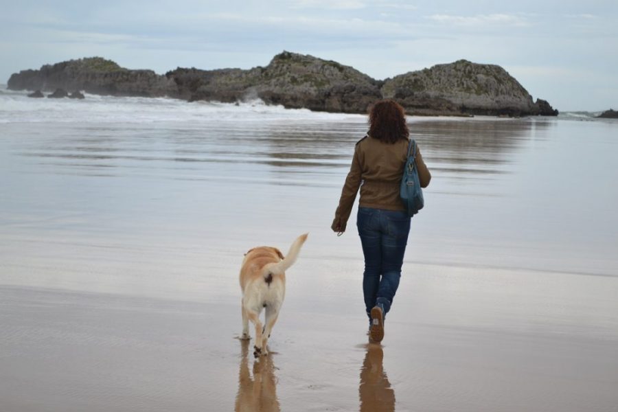 Esther y Frodo en Playa de Ris